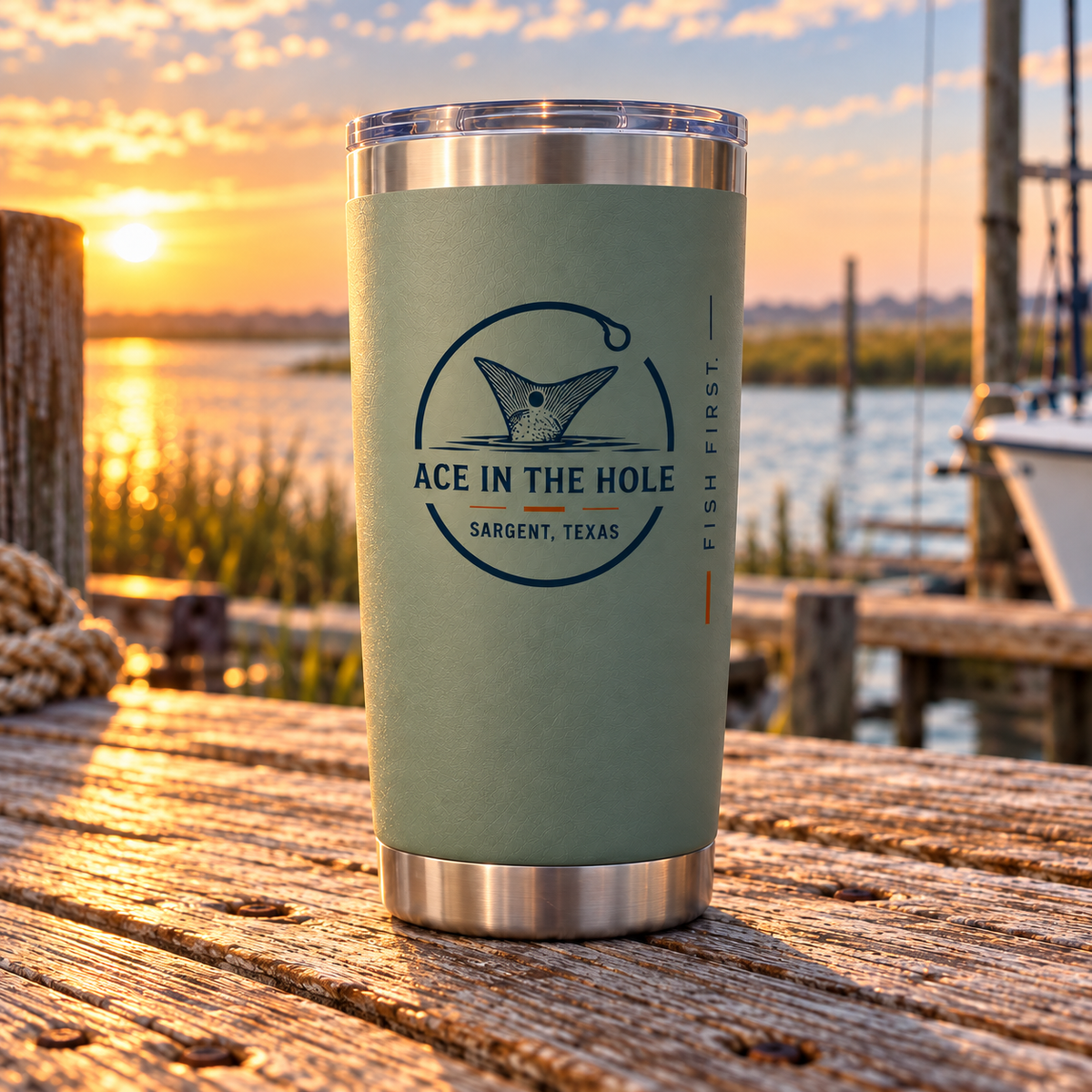 Ace in the Hole “Fish First” Travel Tumbler