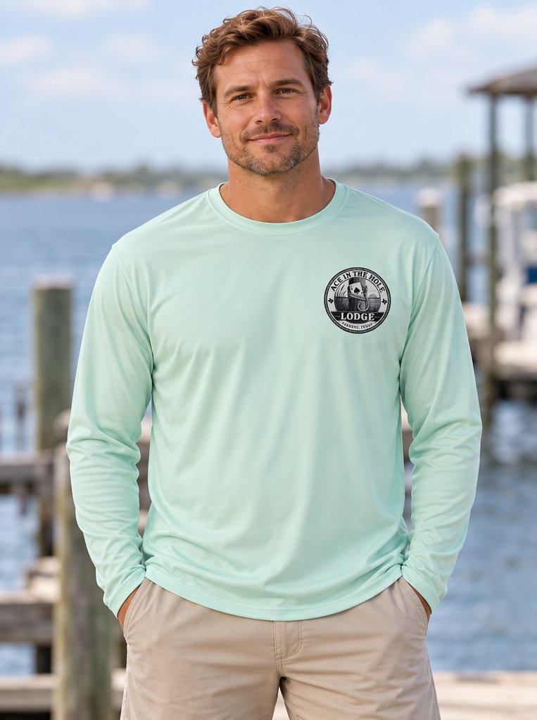 Ace in the Hole Lodge A4 Performance Sun Shirt — Seafoam